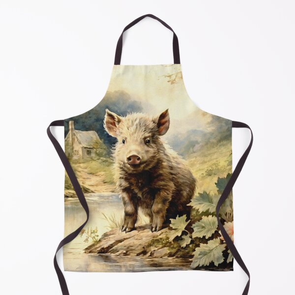 Artikelvorschau, Vintage Tierkunst: Baby-Eber im Wald | Tierkunst | Ölgemälde | Vintage-Kunst entworfen und verkauft von UnhingedBird.