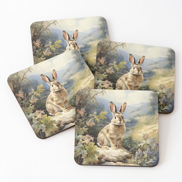 Item preview, Vintage Animal Art: Baby Hare in the Forest | Animal Art | Oil Painting | Vintage Art designed and sold by UnhingedBird.