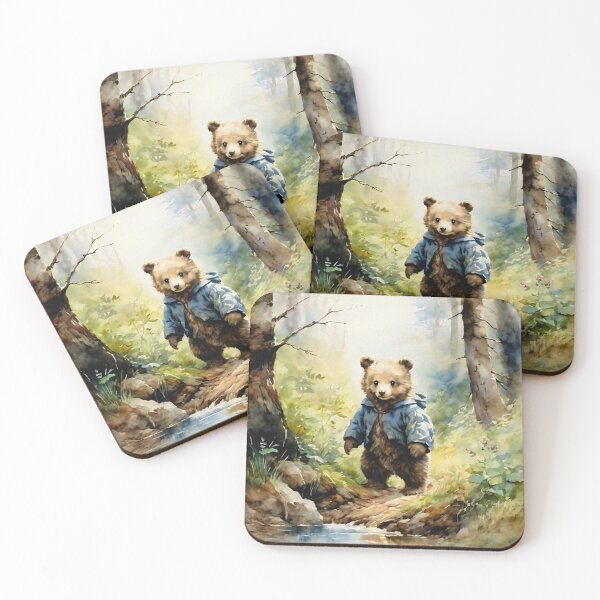 Item preview, Vintage Animal Art: Baby Bear in the Forest | Animal Art | Oil Painting | Vintage Art designed and sold by UnhingedBird.