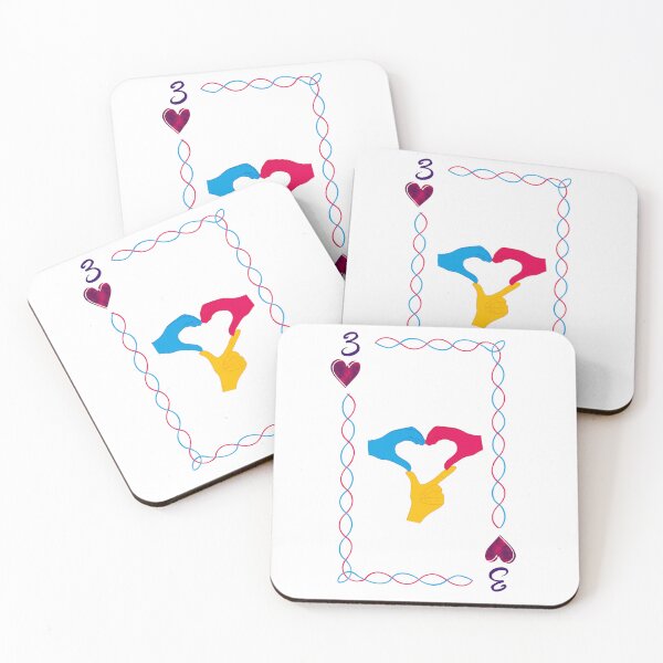 Item preview, 3 of Hearts, polyamory flag colors designed and sold by EBParsley.