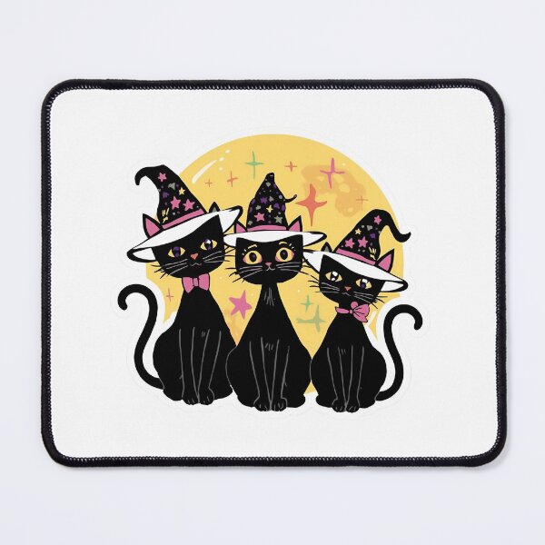 Item preview, Witch Cat Sticker – Cute Black Cats in Witch Hats Under Full Moon | Kawaii Halloween Sticker for Laptops, Water Bottles & Journals | Spooky Cute Design designed and sold by SassyArtist9006.