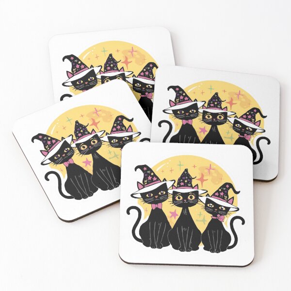 Item preview, Witch Cat Sticker – Cute Black Cats in Witch Hats Under Full Moon | Kawaii Halloween Sticker for Laptops, Water Bottles & Journals | Spooky Cute Design designed and sold by SassyArtist9006.