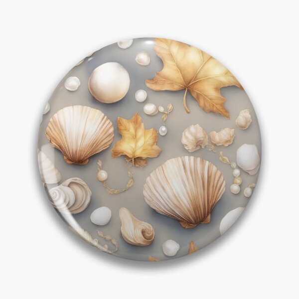 Item preview, Seashells and Leaves on Beach designed and sold by CalmnessbyChoice.