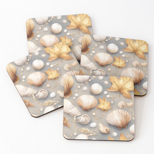 Item preview, Seashells and Leaves on Beach designed and sold by CalmnessbyChoice.