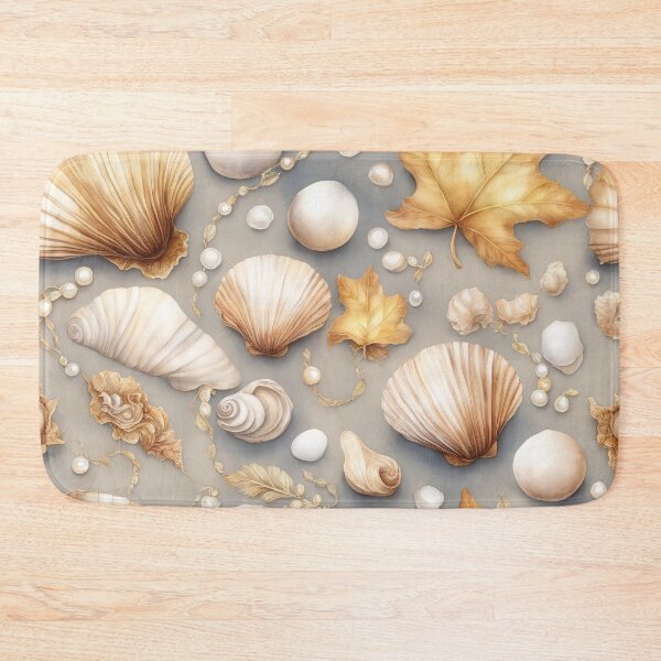 Item preview, Seashells and Leaves on Beach designed and sold by CalmnessbyChoice.