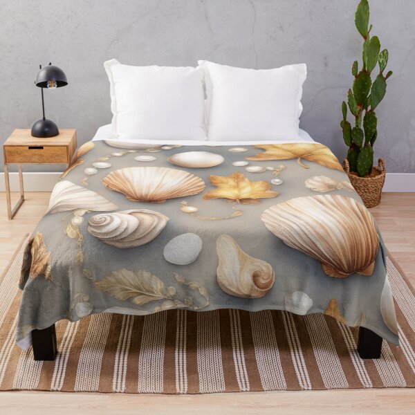 Item preview, Seashells and Leaves on Beach designed and sold by CalmnessbyChoice.