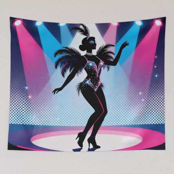 Item preview, Glamorous Showgirl Silhouette – Neon Lights & Stage Art | Cabaret Performer Aesthetic designed and sold by zevorgue.