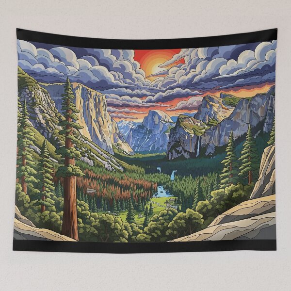 Item preview, Panorama of Yosemite Valley Before a Storm designed and sold by VectorThread.