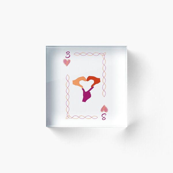 Item preview, 3 of Hearts, Lesbian/Sapphic flag colors designed and sold by EBParsley.