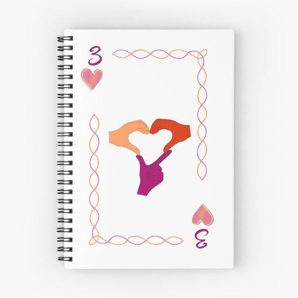 Item preview, 3 of Hearts, Lesbian/Sapphic flag colors designed and sold by EBParsley.