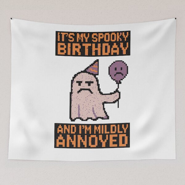 Item preview, Grumpy Ghost Spooky Birthday Pixel Art | Funny Y2K Anti-Design Meme T-Shirt designed and sold by Graphicart11.
