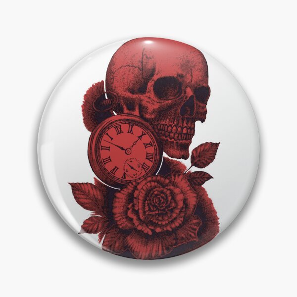 Item preview, Skull Timepiece & Rose. Red designed and sold by TheTattooGuy.