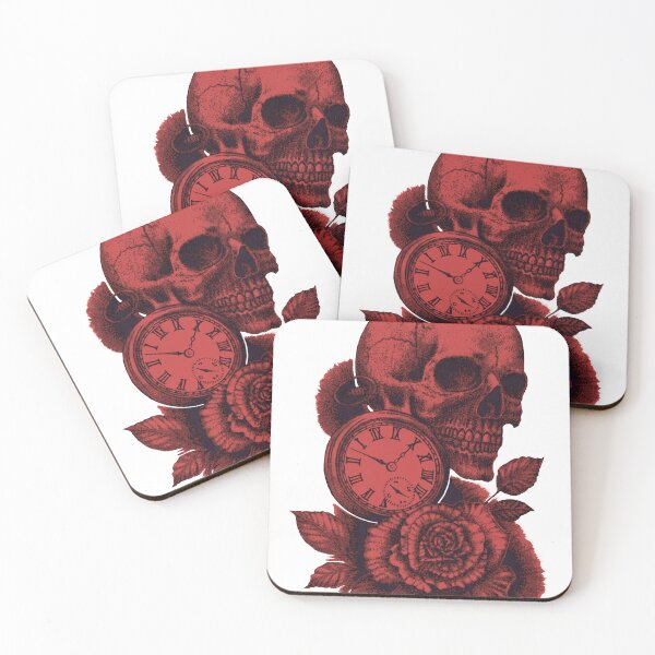Item preview, Skull Timepiece & Rose. Red designed and sold by TheTattooGuy.
