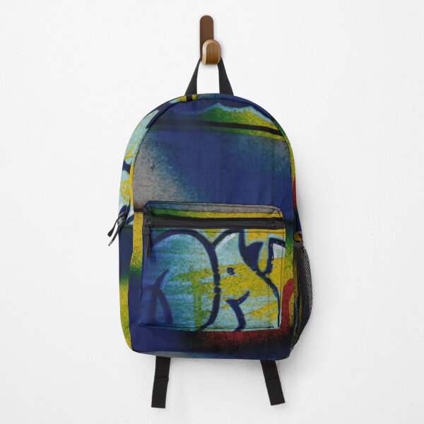 Item preview, Urban Graffiti Wall Scan – Blue & Yellow Street Texture Art Print | Gritty Industrial Street Scan designed and sold by Glitchkammer Store.
