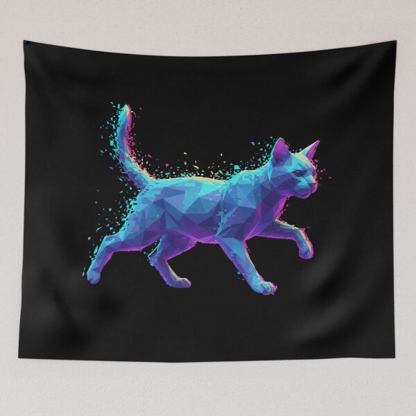 Item preview, Colorful Scattered Geometric Cat designed and sold by bsbd-action.