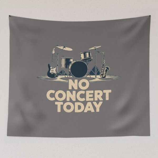 Item preview, Vintage Gig Cancelled - "No Concert Today" Band Instruments Design designed and sold by A-Szczesniak.