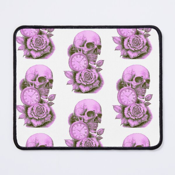 Item preview, Pink skull, timepiece, and rose. designed and sold by TheTattooGuy.