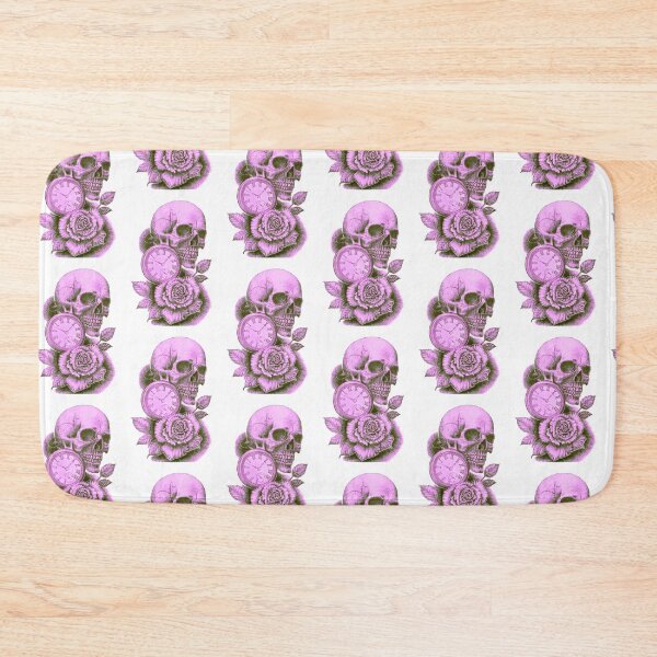 Item preview, Pink skull, timepiece, and rose. designed and sold by TheTattooGuy.
