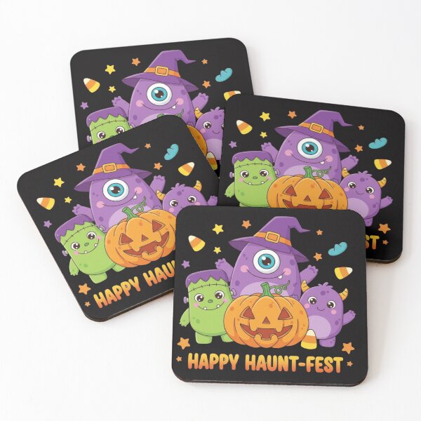 Item preview, Happy Haunt-Fest – Cute Halloween Monsters & Pumpkin Design designed and sold by Brainy Bites19.