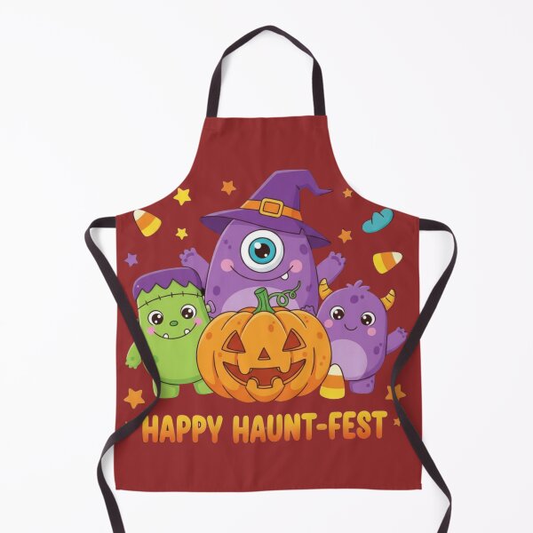 Item preview, Happy Haunt-Fest – Cute Halloween Monsters & Pumpkin Design designed and sold by Brainy Bites19.