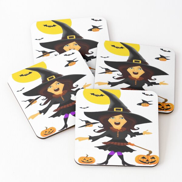 Item preview, Cute Halloween witch and pumpkins. designed and sold by DaliaSabryTee.