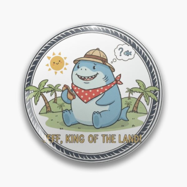 Item preview, Cute Land Shark Jeff - King of the Land Vintage Cartoon.Funny Jeff the Land Shark designed and sold by Obinne.