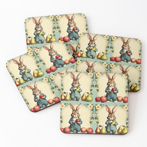 Item preview, Easter Bunnies with Pears and Apples Pattern | Gift for Easter designed and sold by UnhingedBird.