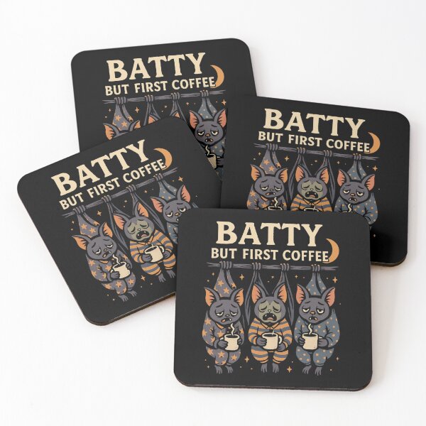 Item preview,  Halloween bats and coffee designed and sold by Meandmyshop.