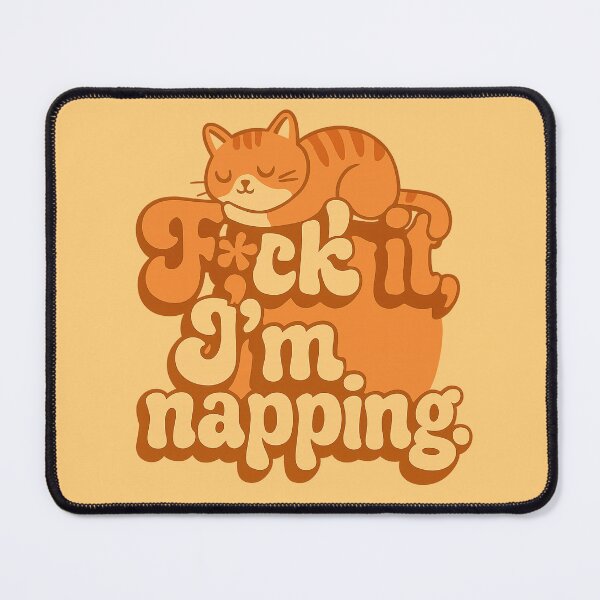 Item preview, Heck It, I'm Napping – Retro Lazy Cat Typography designed and sold by catastrocat.
