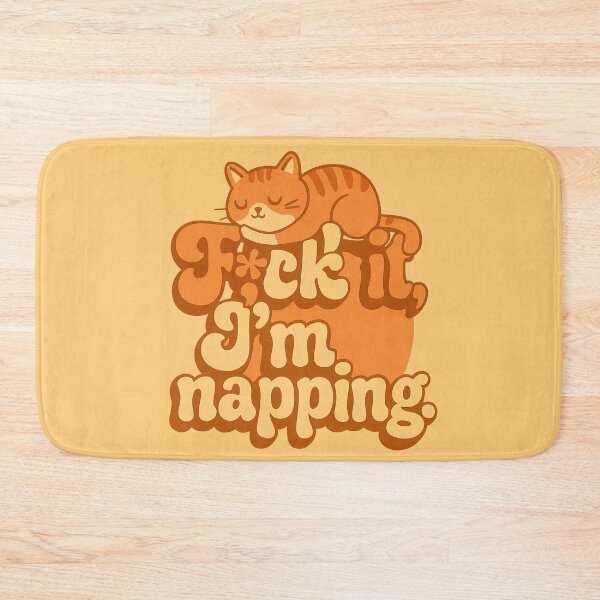 Item preview, Heck It, I'm Napping – Retro Lazy Cat Typography designed and sold by catastrocat.