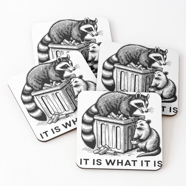 Item preview, It Is What It Is - Racoon and Possum Enjoying Trash designed and sold by VectorThread.
