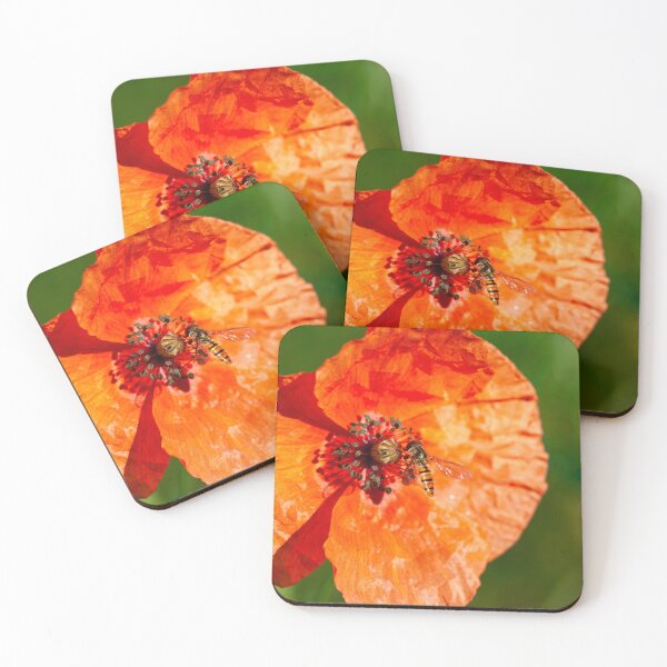 Item preview, Hoverfly on Poppy – Bright Macro Nature Photography designed and sold by 3 Hours of Silence.