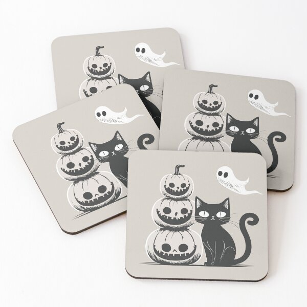 Item preview, Purranormal Friends – Cozy Halloween Cat Art designed and sold by zaqol.