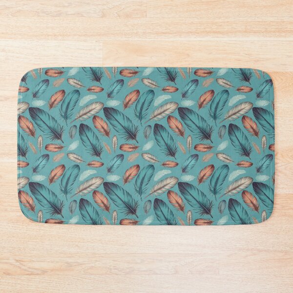 Item preview, Intricate Colorful Feather Pattern | Sky Blue Background designed and sold by UnhingedBird.