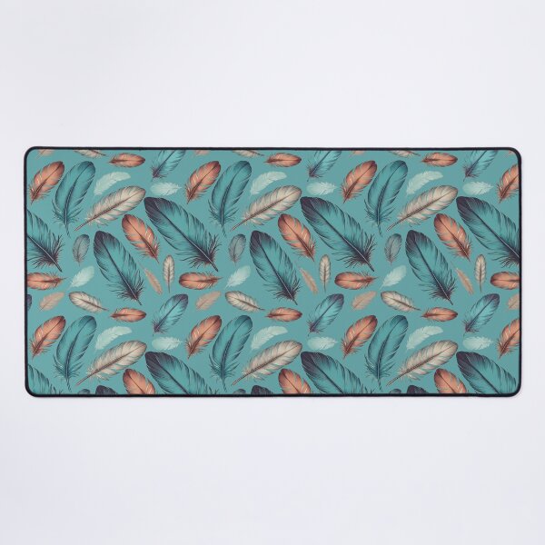 Item preview, Intricate Colorful Feather Pattern | Sky Blue Background designed and sold by UnhingedBird.