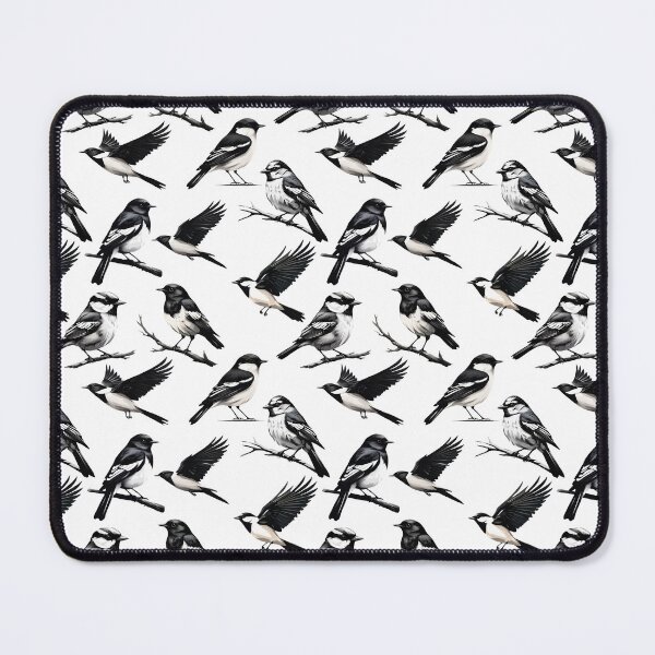 Item preview, Black and White Bird Illustration Pattern | Bird Art designed and sold by UnhingedBird.