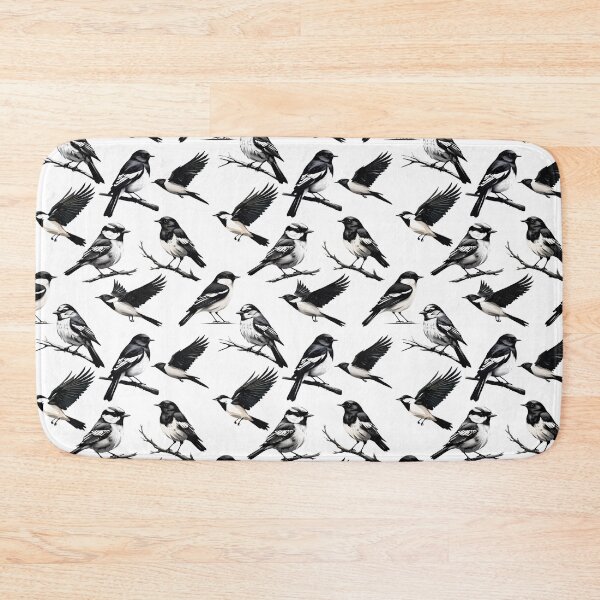 Item preview, Black and White Bird Illustration Pattern | Bird Art designed and sold by UnhingedBird.
