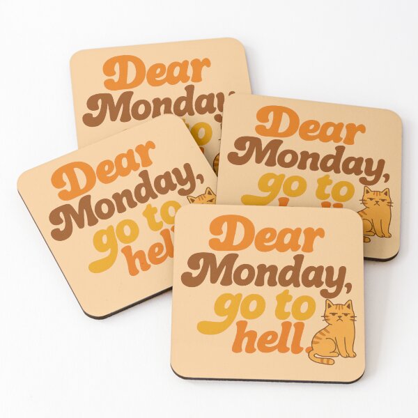 Item preview, Dear Monday, Go Away – Retro Sarcastic Cat Design designed and sold by catastrocat.