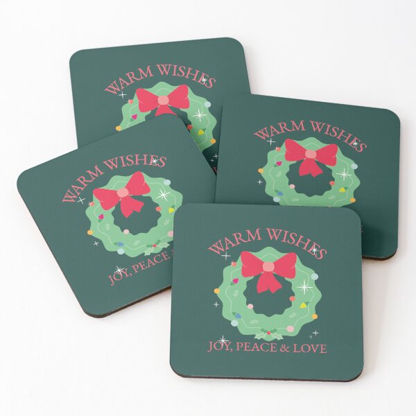 Item preview, Warm Wishes, Joy, Peace, and Love – Christmas Wreath Design designed and sold by Novel Works Studio.