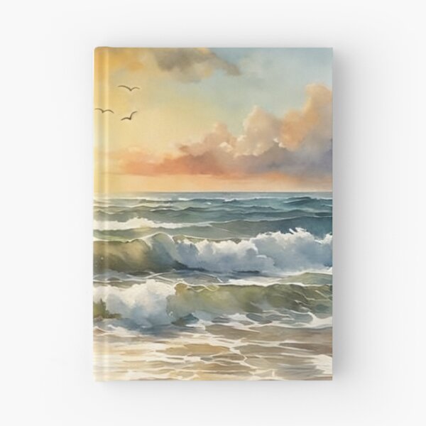 Item preview, Beautiful Waves in Sunset Watercolor Painting | Watercolor Art | Watercolor Scenery designed and sold by UnhingedBird.