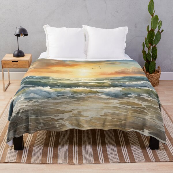Item preview, Beautiful Waves in Sunset Watercolor Painting | Watercolor Art | Watercolor Scenery designed and sold by UnhingedBird.