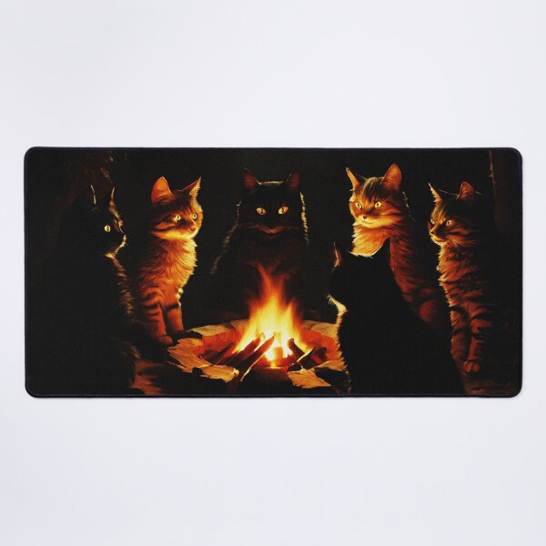 Item preview, Vintage Animal Art: Secret Cat Council in the Forest | Cat Art designed and sold by UnhingedBird.