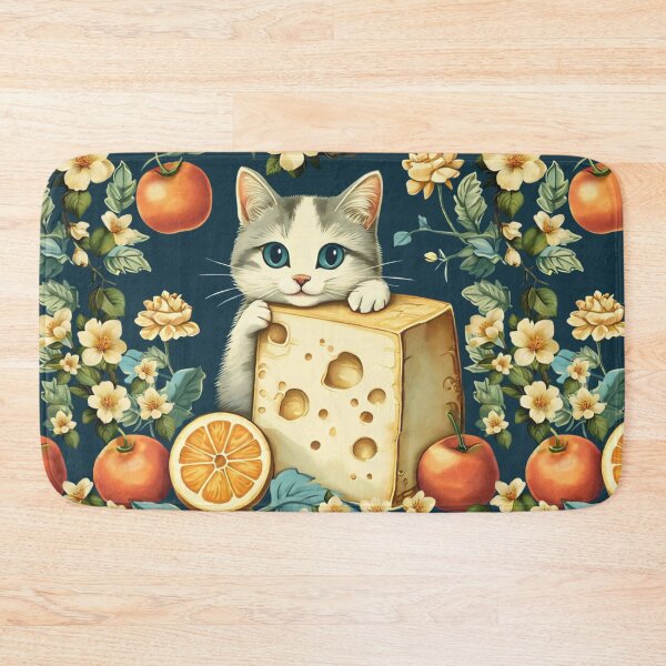 Artikelvorschau, Glückliches Kätzchen mit Futterillustration | Katzenkunst entworfen und verkauft von UnhingedBird.