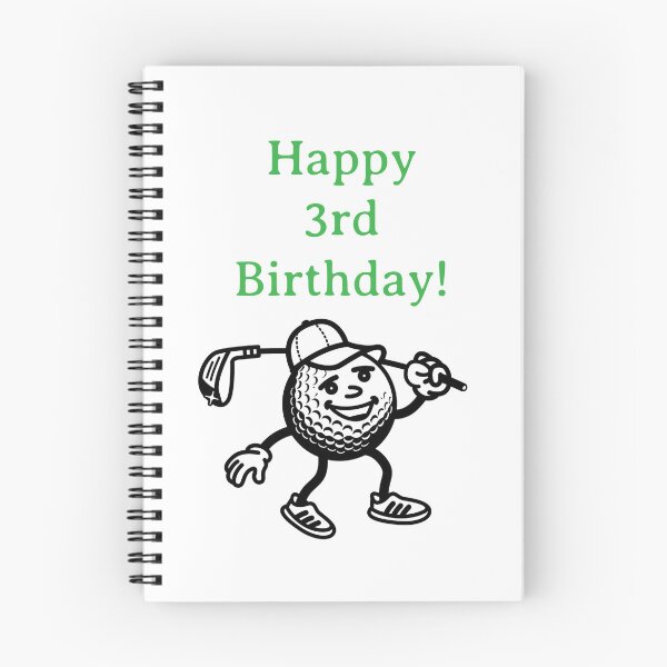 Artikelvorschau, Alles Gute zum 3. Geburtstag, Golfer entworfen und verkauft von Monika Howarth.