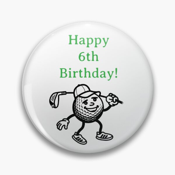 Artikelvorschau, Alles Gute zum 6. Geburtstag, Golfer entworfen und verkauft von Monika Howarth.