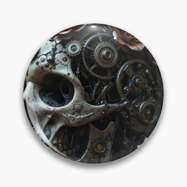 Item preview, Bio-Mechanical Flower Skull – Gothic Tech Bloom Tee designed and sold by GuruArtGallery.