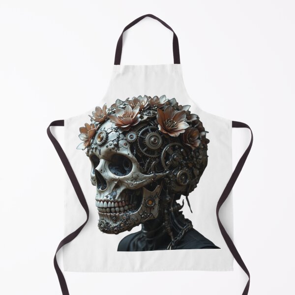 Item preview, Bio-Mechanical Flower Skull – Gothic Tech Bloom Tee designed and sold by GuruArtGallery.