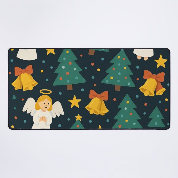 Item preview, Modern Christmas Angels & Trees Seamless Pattern designed and sold by getpressedshirt.
