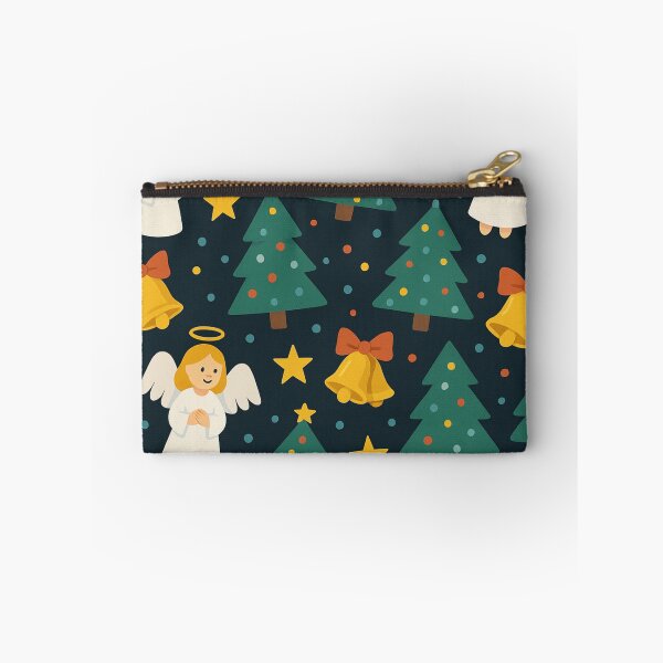 Item preview, Modern Christmas Angels & Trees Seamless Pattern designed and sold by getpressedshirt.