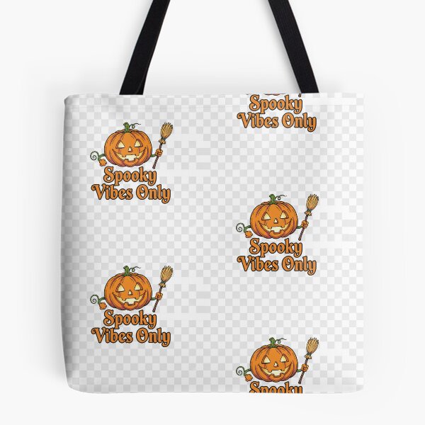 Item preview, Spooky Vibes Only – Funny Halloween Pumpkin with Witch Broom T-Shirt designed and sold by BlackStarShop77.